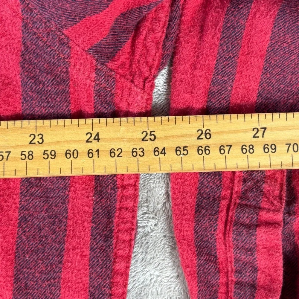 VTG Levi's Heavy Flannel Shirt Mens Large Red Burgundy Striped grunge workwear